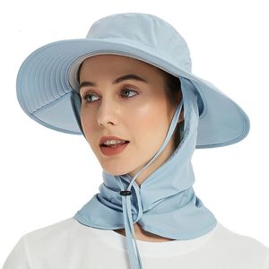 Large bord chapeaux seau été femme pêcheur chapeau transfrontalier hommes en plein air grand avant-toit soleil glace sèche rapide crème solaire casquette de golf 230106