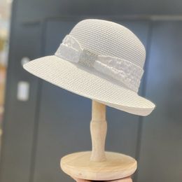 Brede rand hoeden emmer zomer hepburn stijl vintage ontwerp rietje voor vrouwen meisjes mode zon cap vakantie strand 230412
