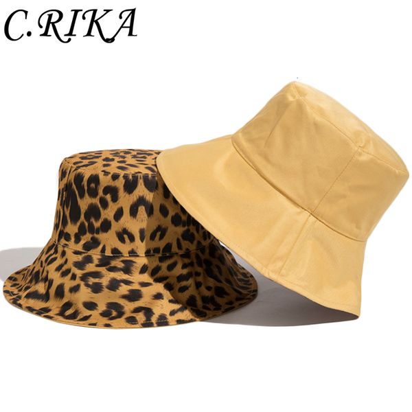 Chapeaux à large bord seau deux côtés léopard chapeau pour femmes réversible Panama voyage soleil été dames plage Protection pêcheur 230712