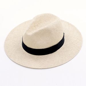 Brede rand hoeden emmer unisex handgemaakte natuurlijke sisal zomer voor vrouwen mannen zon trilby straw fedora echt Havana retro strand jazz cap 230515