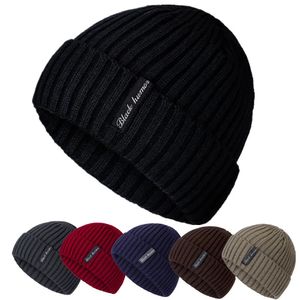 Chapeaux à large bord seau unisexe lettre chaud hiver élégant ajouter fourrure doublée bonnet doux épais tricoté pour hommes femmes goutte 231020