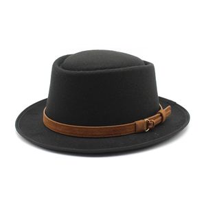 Ampla borda chapéus balde inverno outono imitação de lã mulheres homens senhoras fedoras top jazz europeu americano redondo bonés bowler feminino gorra 231027