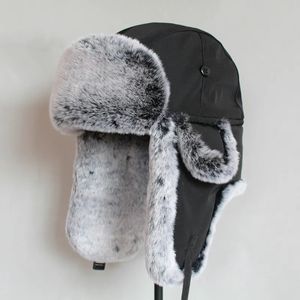 Brede Rand Hoeden Emmer Winter Bomber Hoed Voor Mannen Nepbont Russische Ushanka Vrouwen Dikke Warme Cap met Oorkleppen 231128