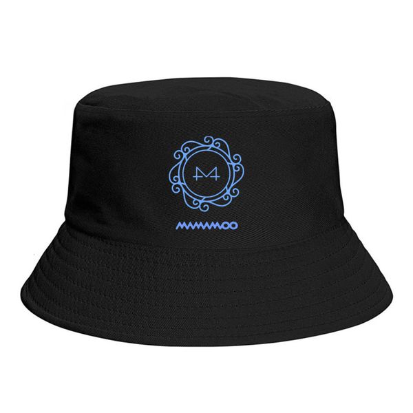 Chapeaux à large bord Seau Femmes Qui Aiment Kpop Mamamoo Vent T-shirt À Capuche Cas Polyester Pêcheur Personnalisé Pare-Soleil Voyage Caps 230303