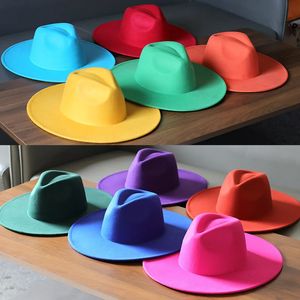 Brede Rand Hoeden Emmer Dames Fedora Hoed 95 Cm Jazz Mode Boog Perzik Hart Grote Rand Heren Pet Sombrero Hombre 231027