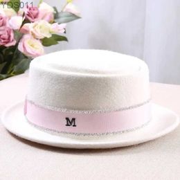 Wide Brim Hats Bucket Womens Fedora Hat Fashion 100% pur laine australienne avec porc PARE MARIAGE FELT FELT YQ240403