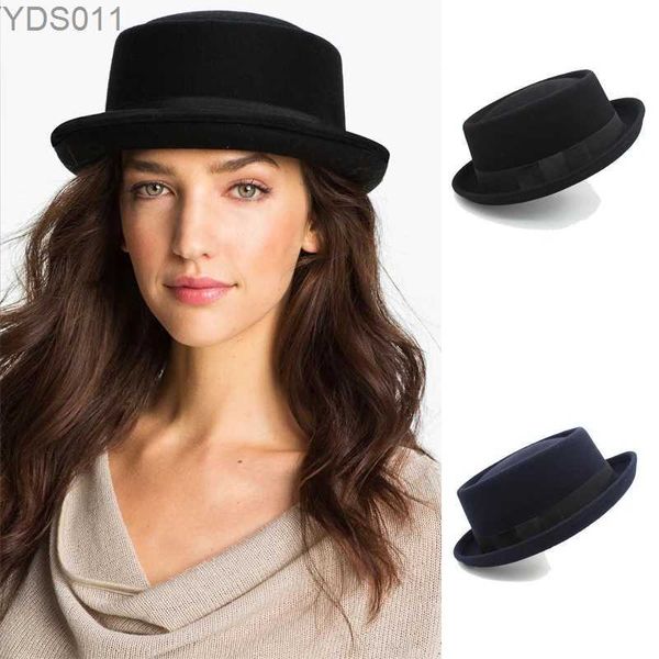 Wide Brim Hats Bucket Womens Wool 100% porc tarte chapeau Fedora trilby Sunhat Street Style Classic Vintage Travel Outdoor Taille US 7 1/4 UK L YQ240403