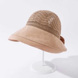 Chapeaux à large bord COKK Chapeaux d'été pour femmes Vide Top Protection solaire extérieure Chapeau de soleil pliant avec grand arc Chapeau de plage Femme Chapeau à large bord en tissu Nouveau G230227