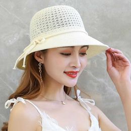 Brede rand hoeden coole vrouwen emmer hoeden vrouwelijk 2023 nieuwe zomer Koreaanse fahsion zonnebrandcrème visser cap outdoor Beh Sun Cap Hat For Women P230327