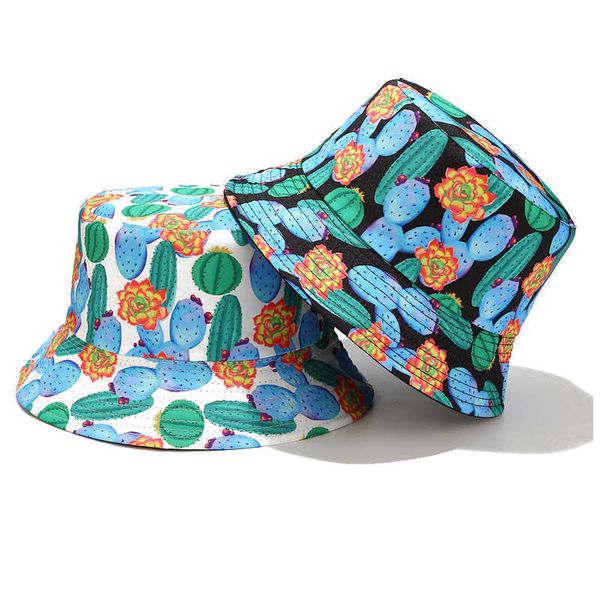 Chapeaux à larges bords Ctus Print Fashion Summer Bucket Hat Hommes Chapeaux de soleil pour femmes en plein air pliable Hip Hop Gorras Bob Chapeau de pêcheur P230311