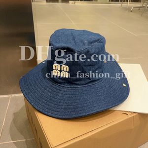 Brede rand hoeden ontwerper denim emmer hoed zomer strand zon bescherming hoed voor mannen vrouwen vakantie vizieren hoed
