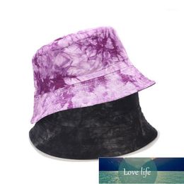 Sombreros de ala ancha de doble cara, gorra con visera, sombrero de pescador para hombres y mujeres, tendencia urbana, patrón de pintura de tinta teñida con corbata Fisherman1