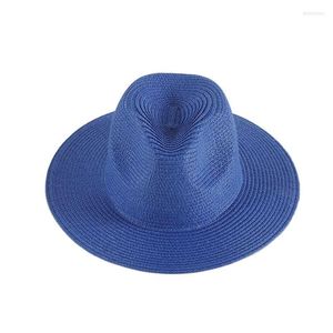 Brede rand hoeden vroege zomer fashion reizen dames stro hoed paar jazz heren all-match sunshade uv bescherming zon groothandel