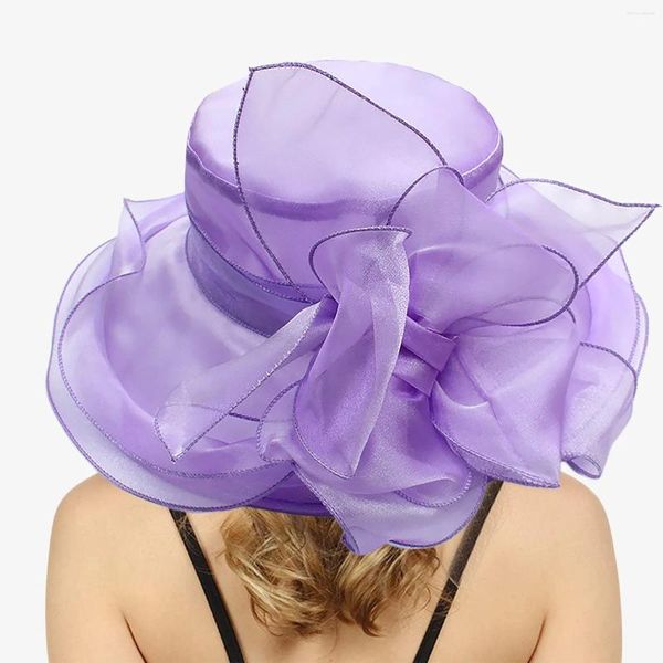 Chapeaux à bord large élégant oiseaux pour les femmes fleurs de feuille de douche nuptiale du chapeau de douche Sun Sun Sombrero Sol Hombre