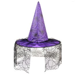 Brede rand hoeden elegante dames Halloween heks niet geweven stof puntige hoed Kapelusz dla dziewczynki