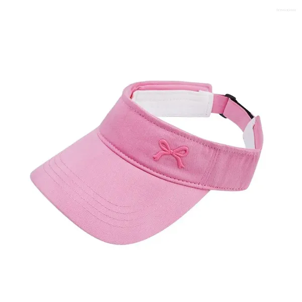 Hates de ala ancho Bordado bordado Bordado Bordado Bow Hat Cap Beach Protection Protection Visor Sun Women Summer Holiday