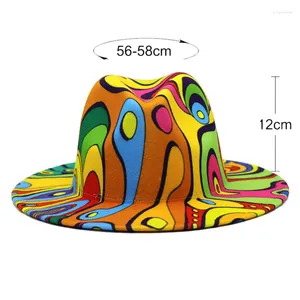 Brede rand hoeden exclusieve klantaankoop link Panama voelde fedoras hoed voor mannen vrouwen kunstmatige wol Britse stijl jazz cap