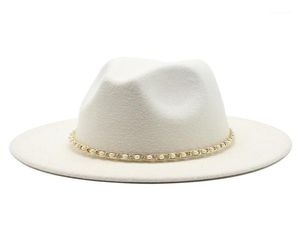 Wide Brim Hats mode 18 couleurs hommes femmes laine de laine chapeau formel fête jazz trilby fedora tassel jaune blanc rose rose panama cap17040045