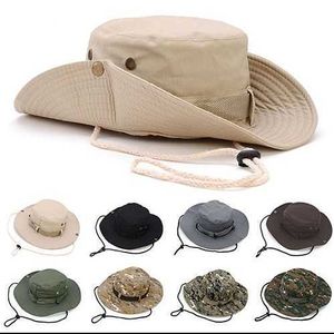 Brede rand hoeden mode militaire camouflage emmer hoeden jungle camo vissershoed met brede randzon vissen emmer hoed camping caps katoenen petten g230224