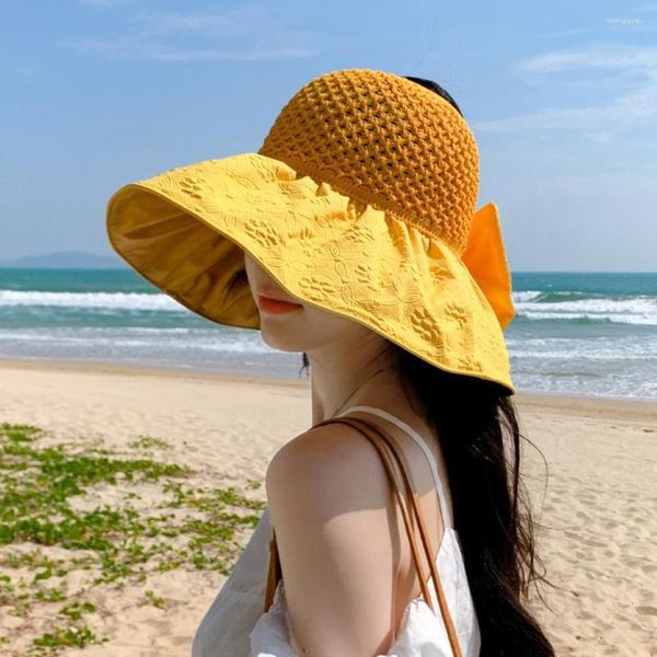 Chapeaux à large bord Mode Chapeau d'été Tricot Dôme vide Confortable Femmes Sports de plein air Bassin décontracté