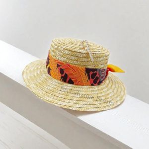 Chapeaux à large bord Mode Summer Femmes Raphia Chapeau de paille Sun Plat Panama Beach Fedora