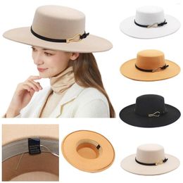 Brede Rand Hoeden Fedora Voor Mannen Vrouwen Elegante Winter Wollen Emmer Hoed Jaren '20 Vintage Winddicht Thermische Heren De Koude