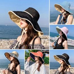 Chapeaux à bord large du chapeau pêcheur protection solaire élégante pour les femmes Cap