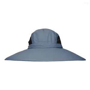 Chapeaux à bord large chapeau de pêche fan solaire pêcheur pour hommes avec sangle à trap de vent USB charge anti-UV pour extérieur