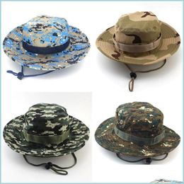 Brede rand hoeden vissen zonnebrandcrème camouflage hoed cam reis cap buitenshuis mannen vrouwen brede rand visser hoeden drop levering 2022 fashio dhexz