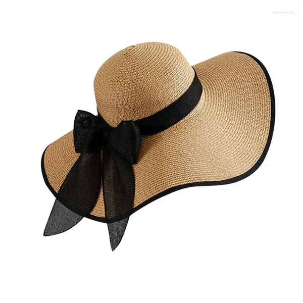 Chapeaux à large bord Floppy Beach pour femmes Brimmed Straw Dames Sun Upf 50 Pliable Summer Uv Hat Voyage en plein air