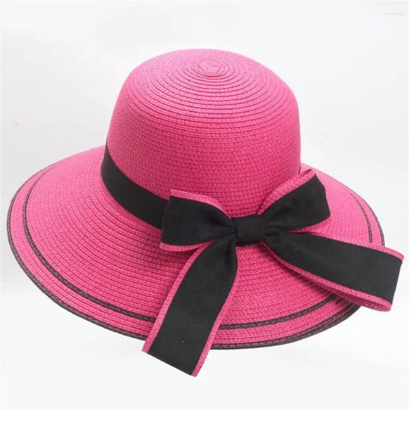 Sombreros de ala ancha Floppy plegable damas mujeres arco playa sol verano sombrero paciencia