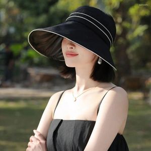 Brede rand hoeden opvouwbare lege tophoed casual anti-uv zon ademende zomerkoeling zonnebrandcrème