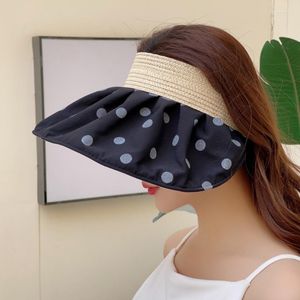 Sombreros de ala ancha, sombrero de sol plegable grande para mujer, protector solar de punto redondo, gorra a prueba de rayos UV para exteriores de verano, sombreros de playa de viaje informales para mujer