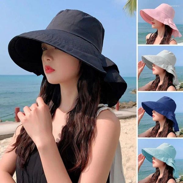 Chapeaux à large bord seau pliant mode protection UV Panama casquette voyage en plein air chapeau de plage femmes