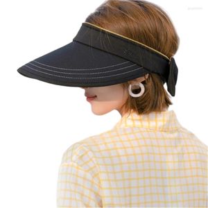 Chapeaux à bord large pour les femmes zip-off de Summer Open Top Protections Visors Hat 57BD