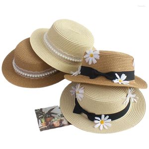 Brede rand hoeden meisje zomerzon voor vrouwen baby chapeu Panama strand stro hoed gorro sol zon hoeden sombrero de pyja cap paille kinderen caps