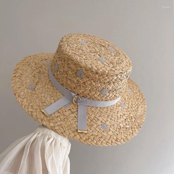 Sombreros de borde anchos Laffia hecha a mano Sol de protección solar Sombrero de paja Summer de moda de moda de verano