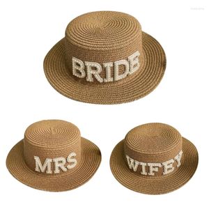 Chapeaux à large bord chapeau plage vacances nuptiale pour fête fiançailles cadeau de douche