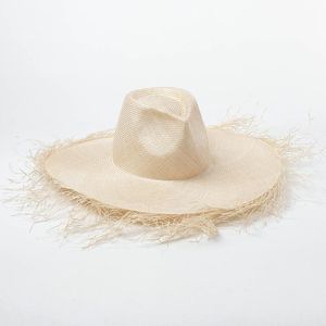 Chapeaux à large bord Chapeau Panama Femmes Sun Straw Boater Lady Summer Vacances Protection UV Plage Top Qualité 69100