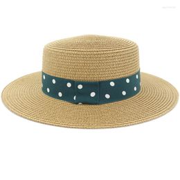 Brede rand hoeden ht3643 zomer damesschoter strandhoed vrouwelijk casual panama dame klassiek flat stroming sun dames fedoras eger22