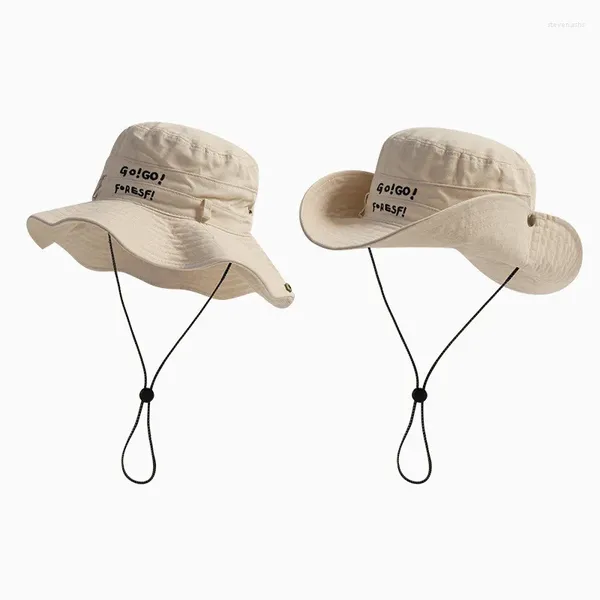 Sombreros de ala ancha japonés retro gran sombrilla gorras para hombres primavera y verano al aire libre senderismo camping cordón cubo para mujeres