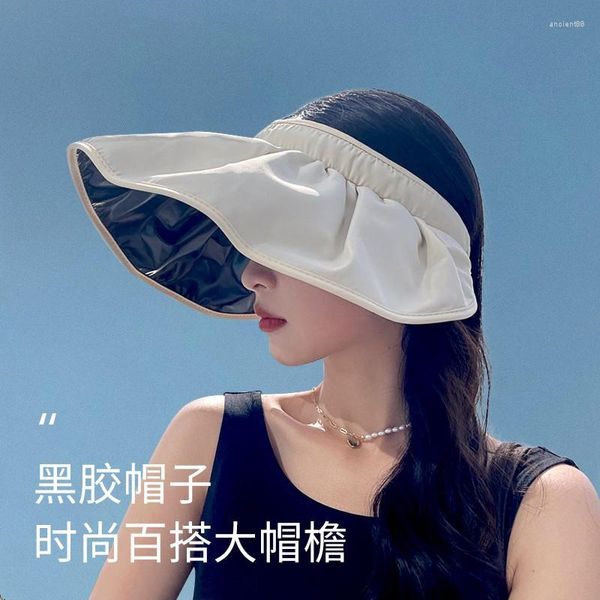 Chapeaux à large bord japonais UV vinyle Protection solaire chapeau femme cyclisme Air Top été coquille bonnet