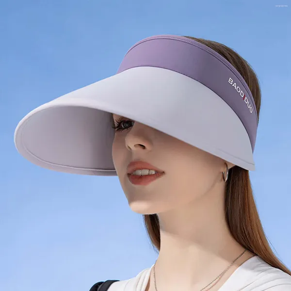 Chapeaux à bord large chapeau de natation junior Soleil d'été des dames avec une grande coiffure de visière de soie pliable ouverte adulte creux adulte