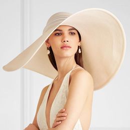 Brede rand hoeden King Wheat Women Big White Solid Betage Stage Show presteren Fashion Hat Lady S Pography Modellering Cap Eger22