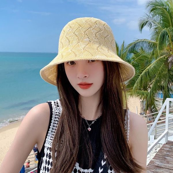 Chapeaux à large bord Style coréen femmes été chapeau de soleil 2023 printemps automne doux fille bassin respirant mode dame plage casquette de voyage