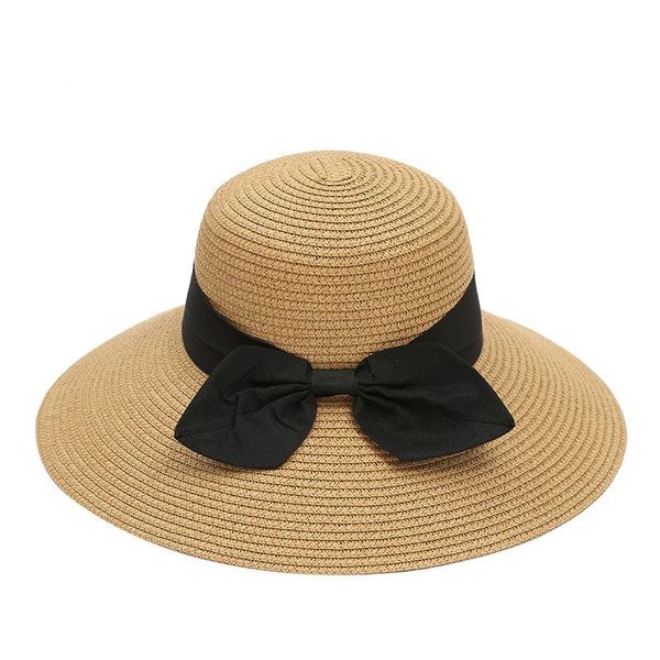 Chapeaux à large bord Version coréenne du chapeau de plage Accessoires de vêtements de soleil en plein air Adulte Big Straw