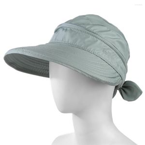 Brede rand hoeden dames opvouwbare vizier Outdoor Cap Anti-UV Beach Summer Sun Hat Classic Women