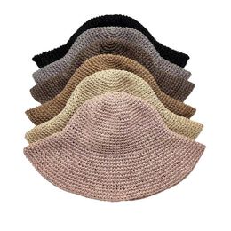 Chapeaux à larges bords Dames Sun Beach Chapeau D'été Large Papier Chapeau De Paille À La Main Creux En Plein Air Casual Pliant Grand Soleil Seau Chapeau G230227