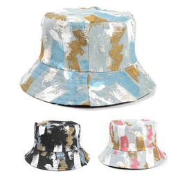 Hoeden met brede rand LDSLYJR Cotton Camo Print Bucket Fisherman Outdoor Travel Sun Hat Men's and Women's 293 G230603