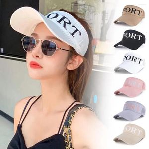 Chapeaux à large bord lettre chapeau pare-soleil sport d'été vide femmes haut extérieur casquette coréenne une mode respirante sans crème solaire X6C8